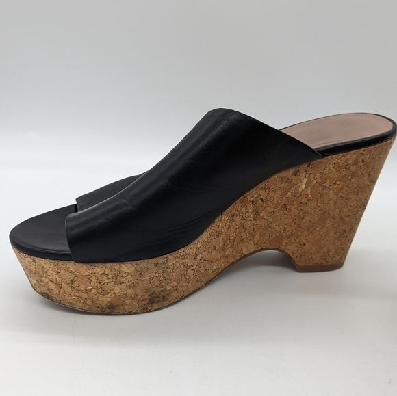 Diane Von Furstenberg Bonnie Wedge Slide Sandal Black Size 8.5 - Picture 5 of 13